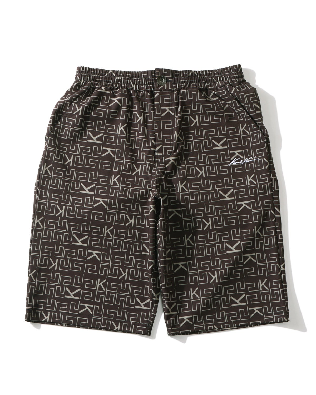 ハイブリッド 多機能 テクスチャ ロゴ 総柄 ショーツ