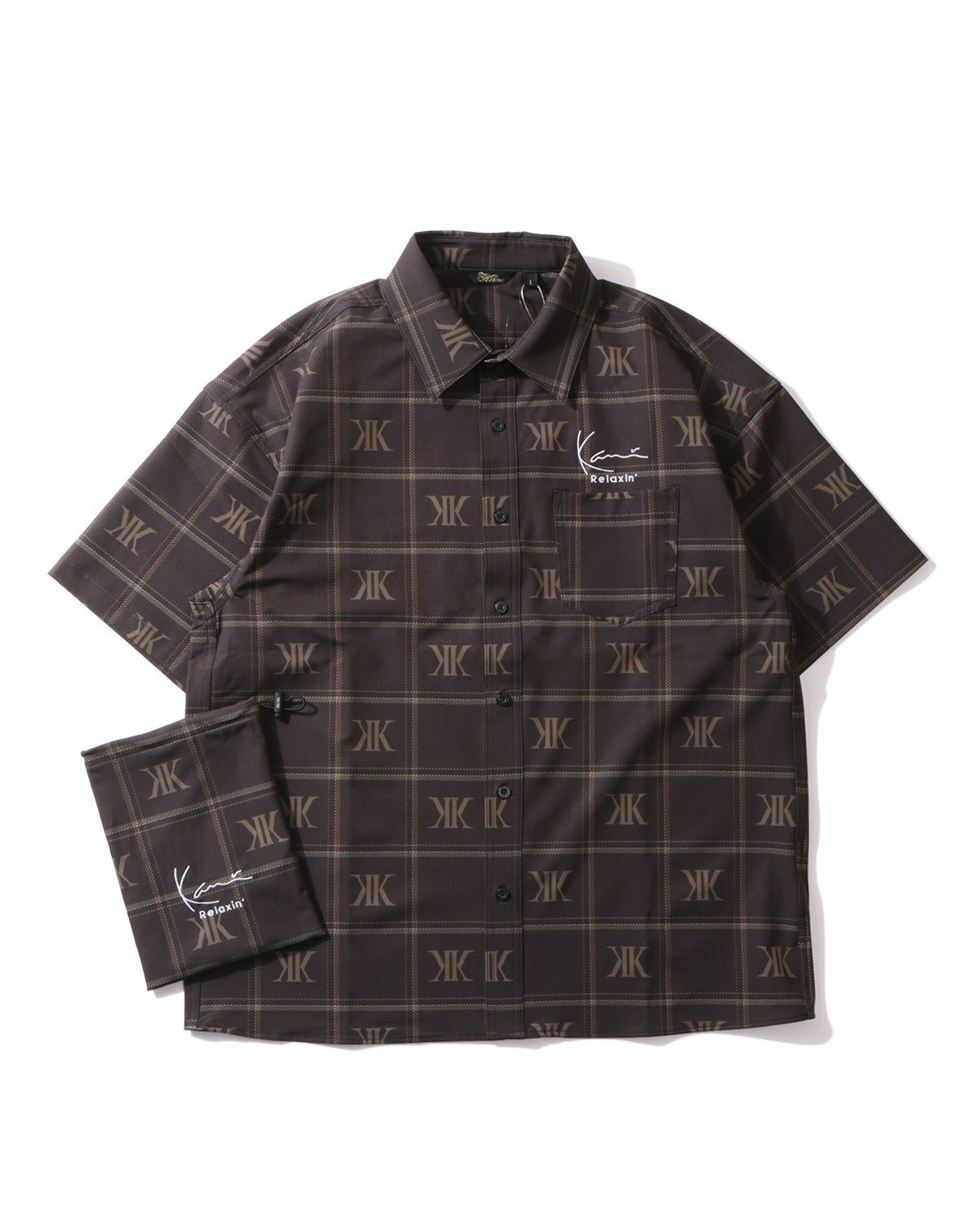 ハイブリッド 多機能 チェック 半袖 シャツ