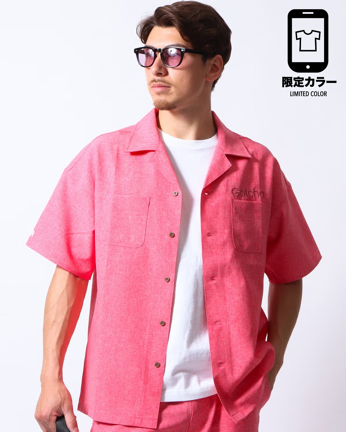 ピンク：180cm/70kg(Lサイズ着用)