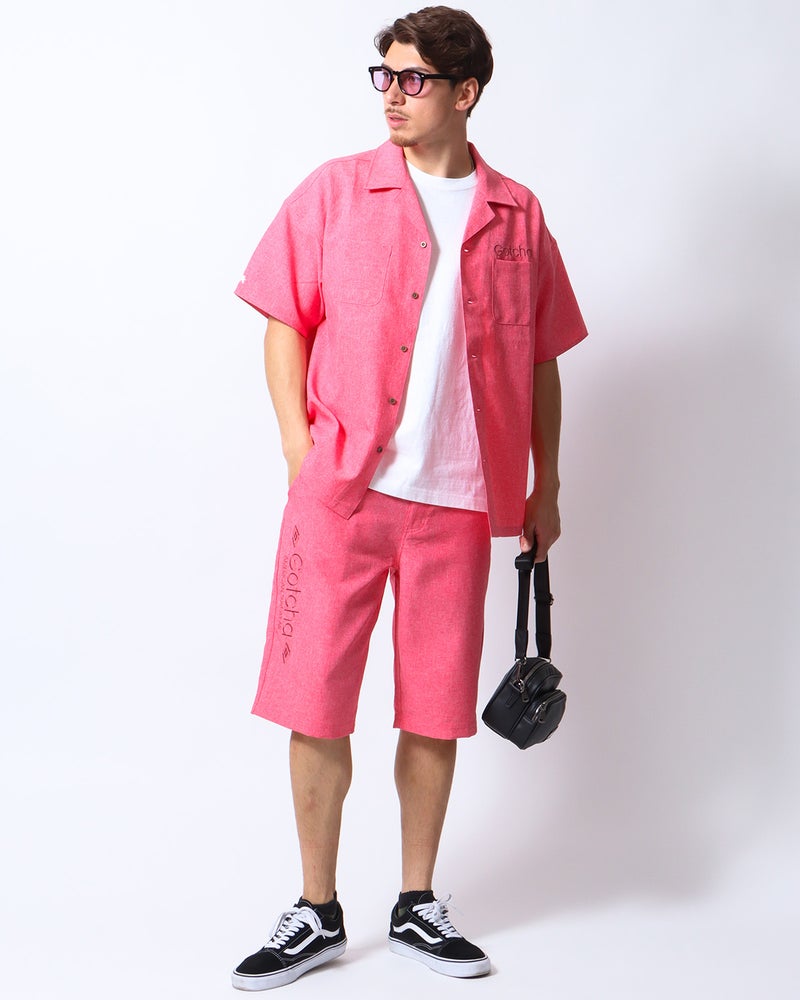 ピンク：180cm/70kg(Lサイズ着用)