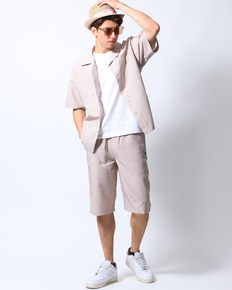 ベージュ：180cm/70kg(Lサイズ着用)