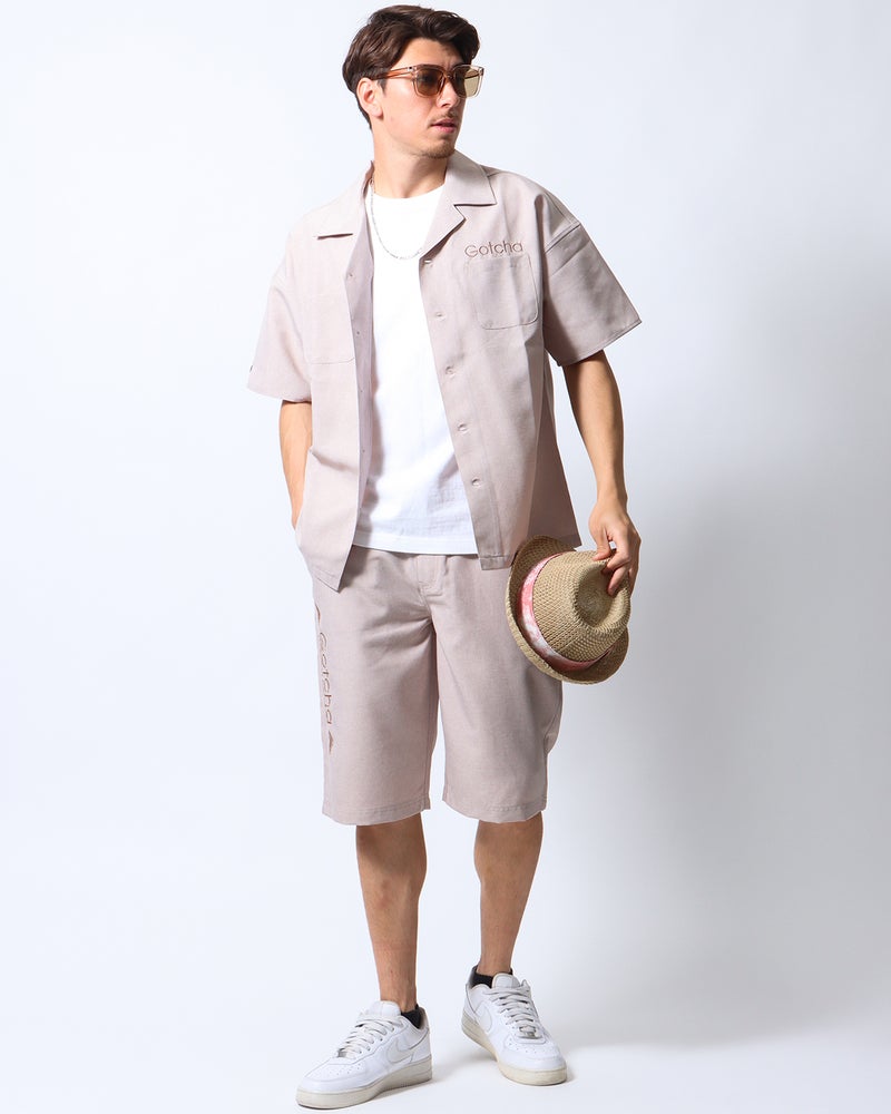 ベージュ：180cm/70kg(Lサイズ着用)