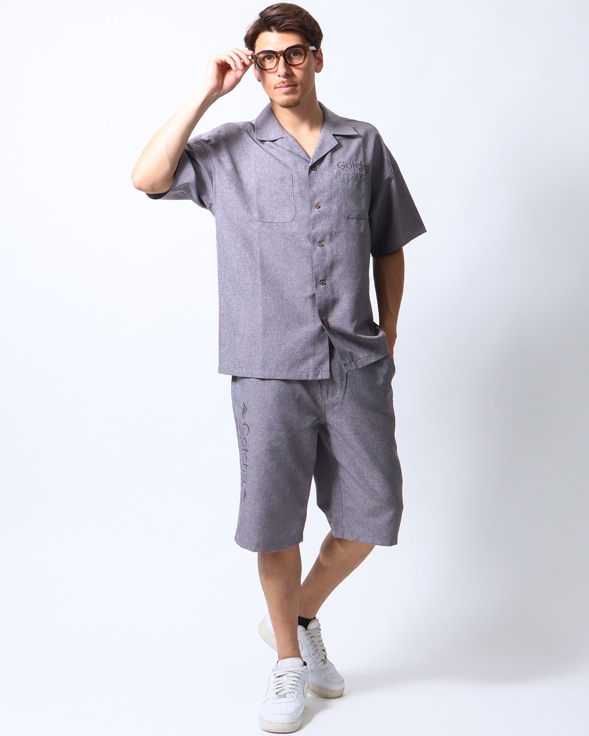 GOTCHA] リネンライク 縦ロゴ 半袖 シャツ | PEET ONLINE STORE