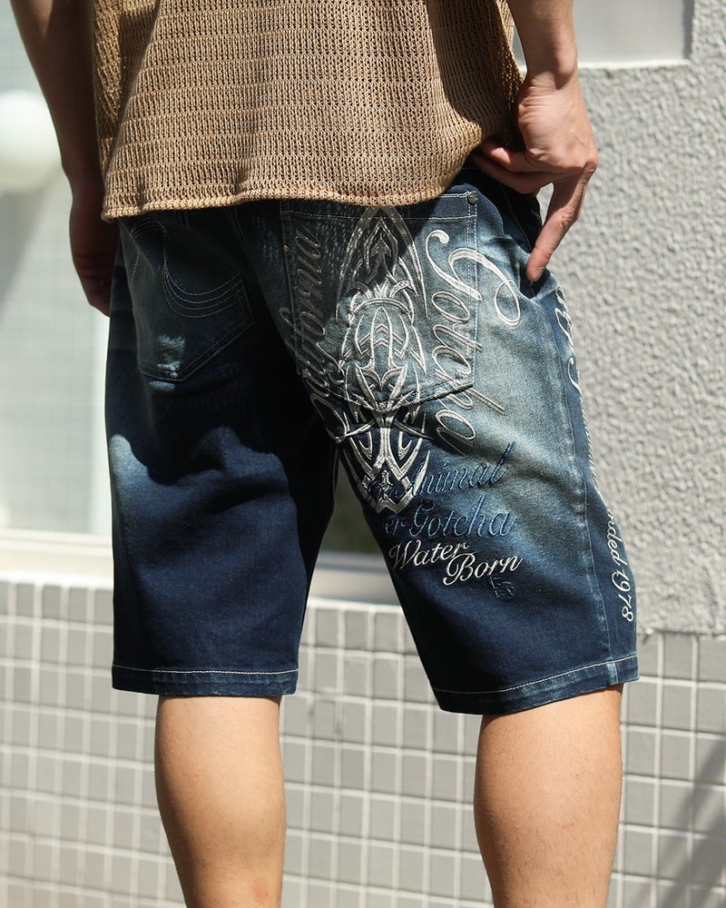 インディゴ：180cm/70kg(Lサイズ着用)