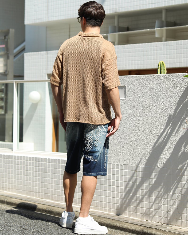 インディゴ：180cm/70kg(Lサイズ着用)