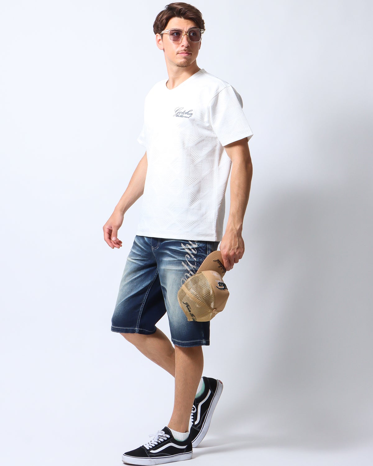 インディゴ：180cm/70kg(Lサイズ着用)