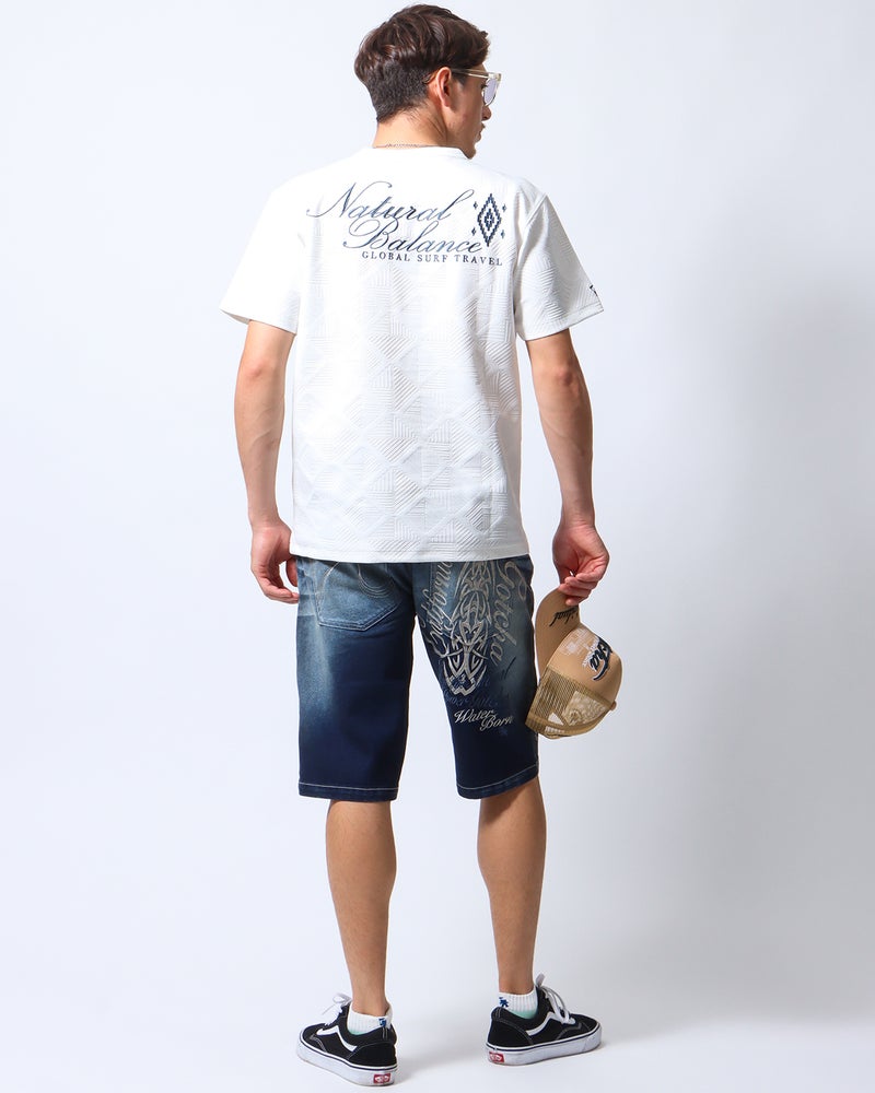 インディゴ：180cm/70kg(Lサイズ着用)