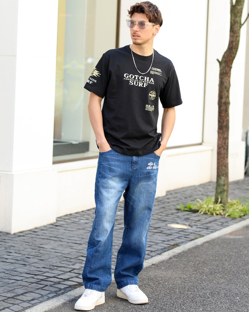 インディゴ：180cm/70kg(Lサイズ着用)