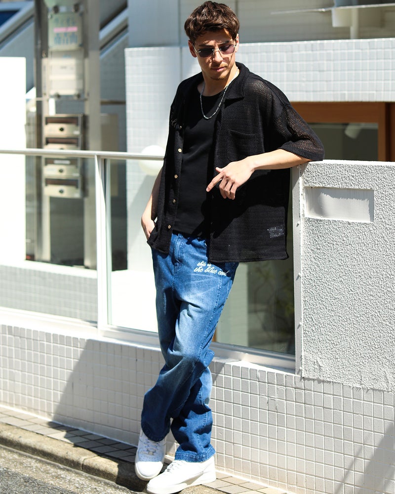 インディゴ：180cm/70kg(Lサイズ着用)