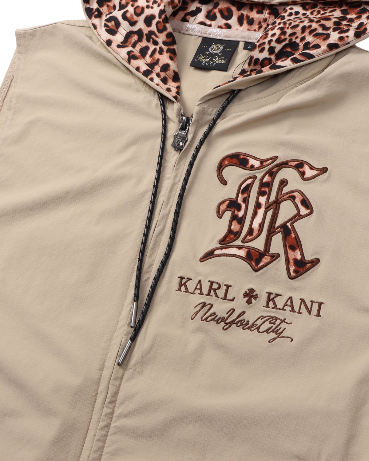 Karl Kani GOLF] 遮熱冷感 レオパード使い ノースリーブ ZIP パーカー