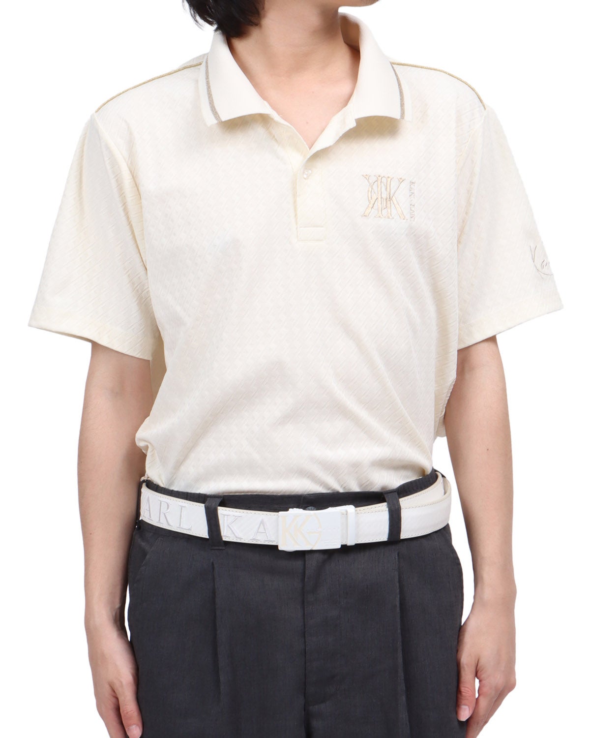 Y32® GOLD ゴルフシャツ ホワイト ルコックスポルティフ ゴルフ le coq sportif golf 半袖シャツ
