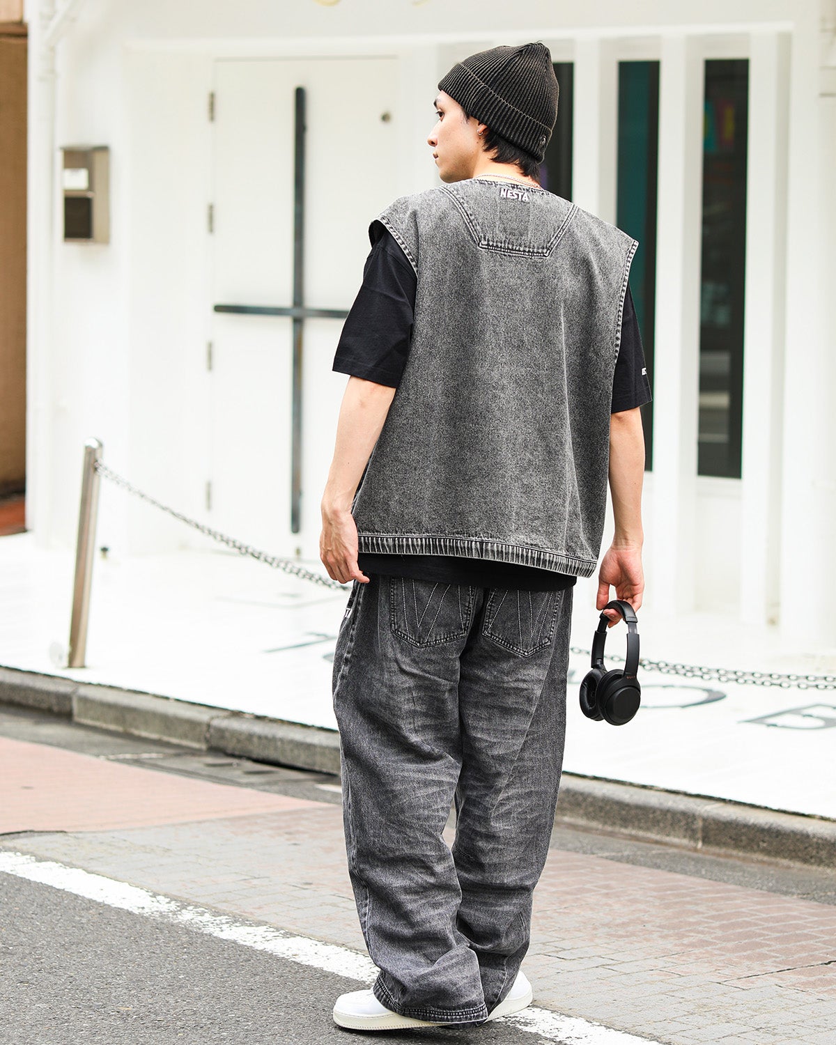 Na148様ベストブラック NESTA BRAND] アイコン Wジップ ケミカル デニム ベスト | PEET ONLINE