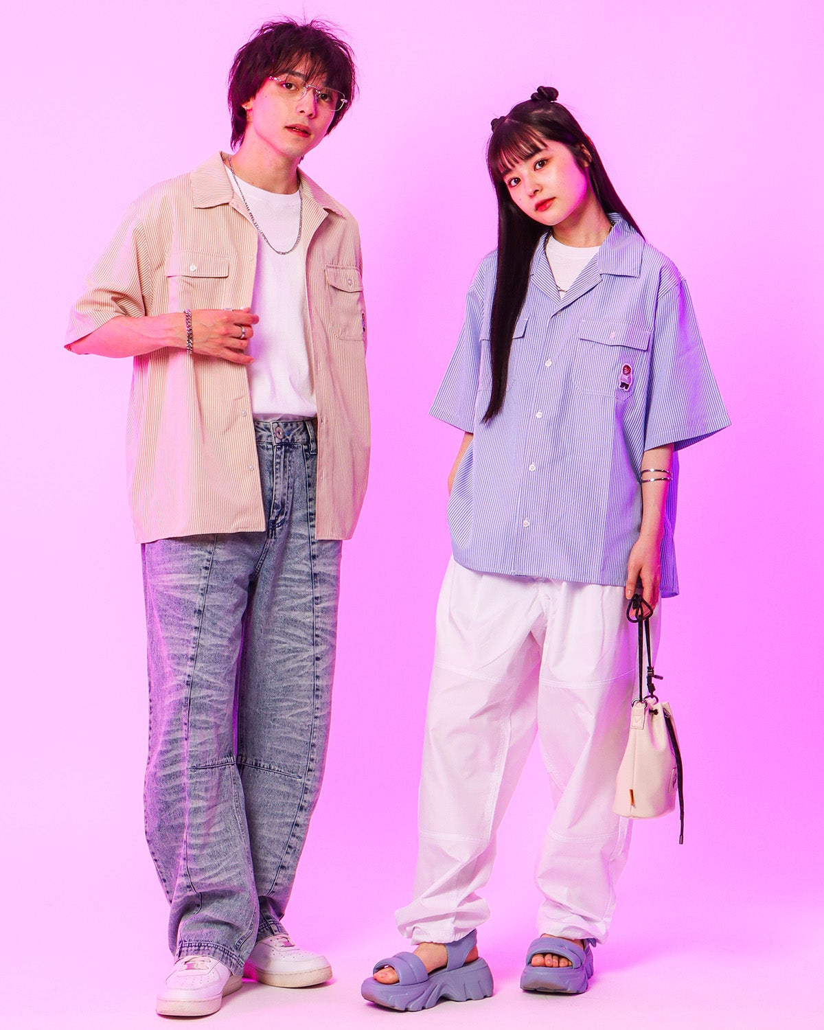 NESTA BRAND] ライオン ワンポイント ストライプ 開襟シャツ | PEET