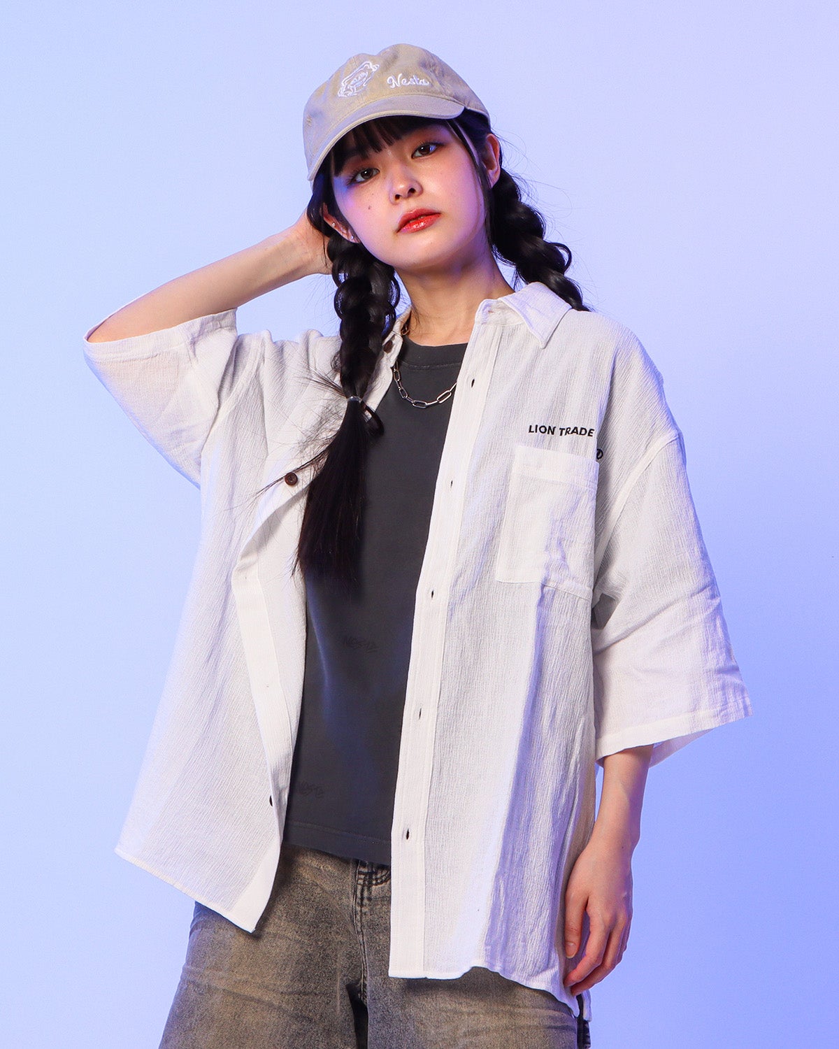 ホワイト：160cm(Lサイズ着用)