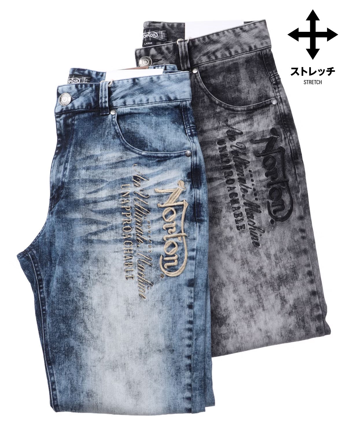 Norton] ストレッチ ケミカル 刺繍 MAX デニム パンツ | PEET ONLINE STORE