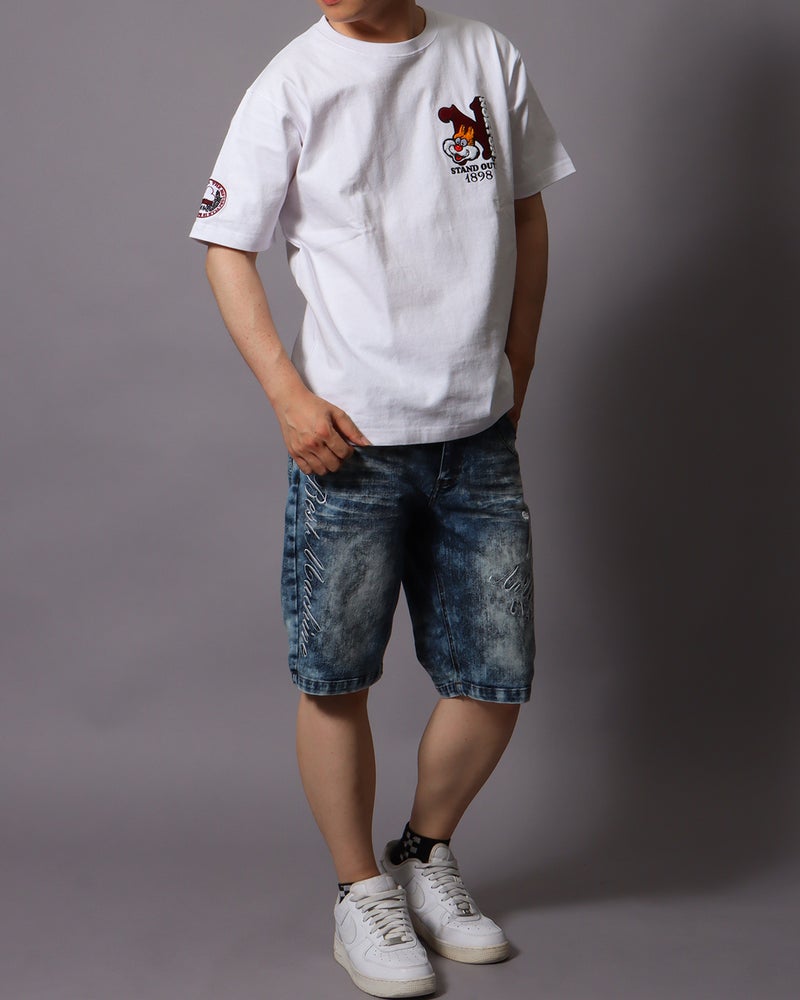 ホワイト：178cm/75kg(Lサイズ着用)
