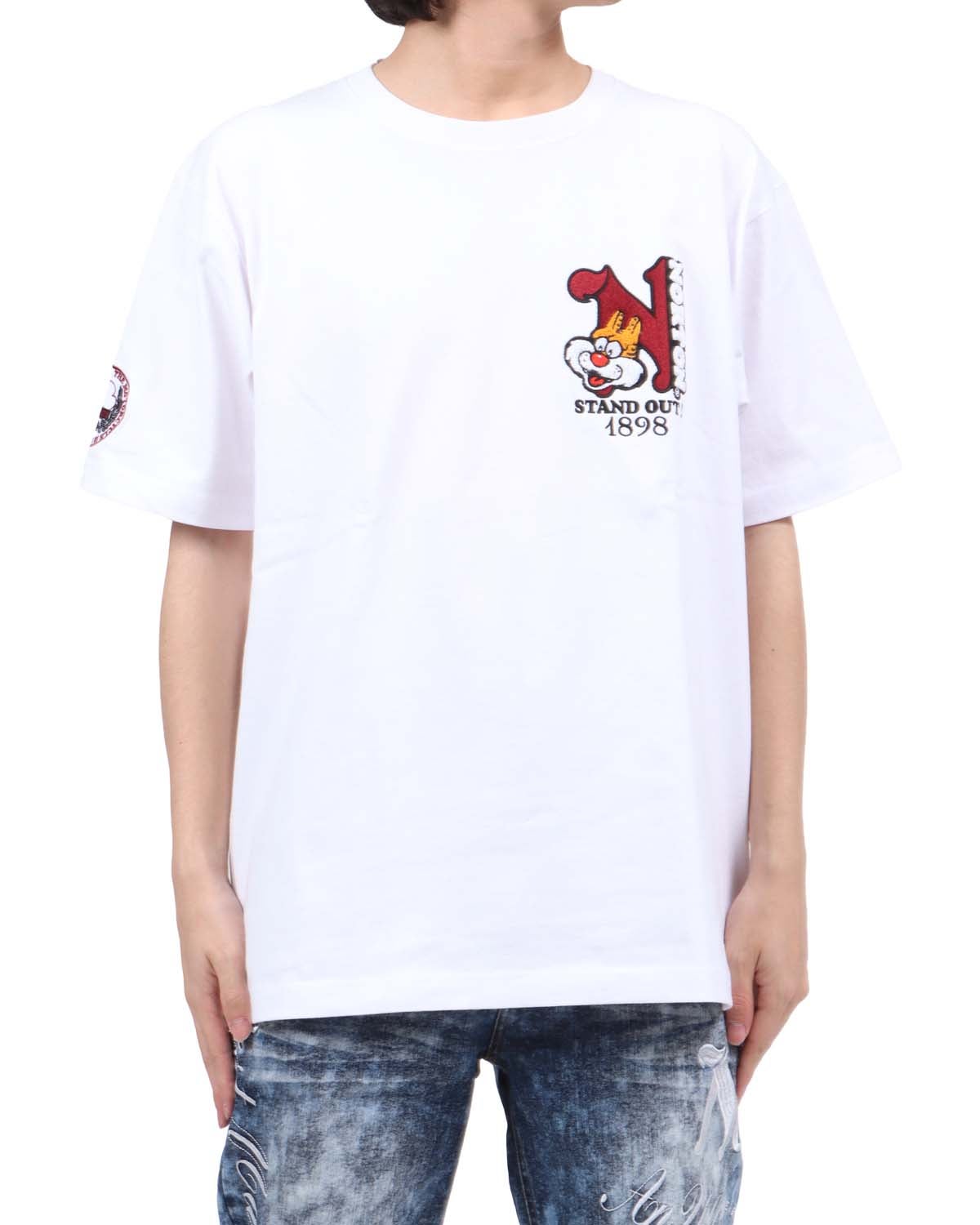 ホワイト：173cm63kg(Lサイズ着用)