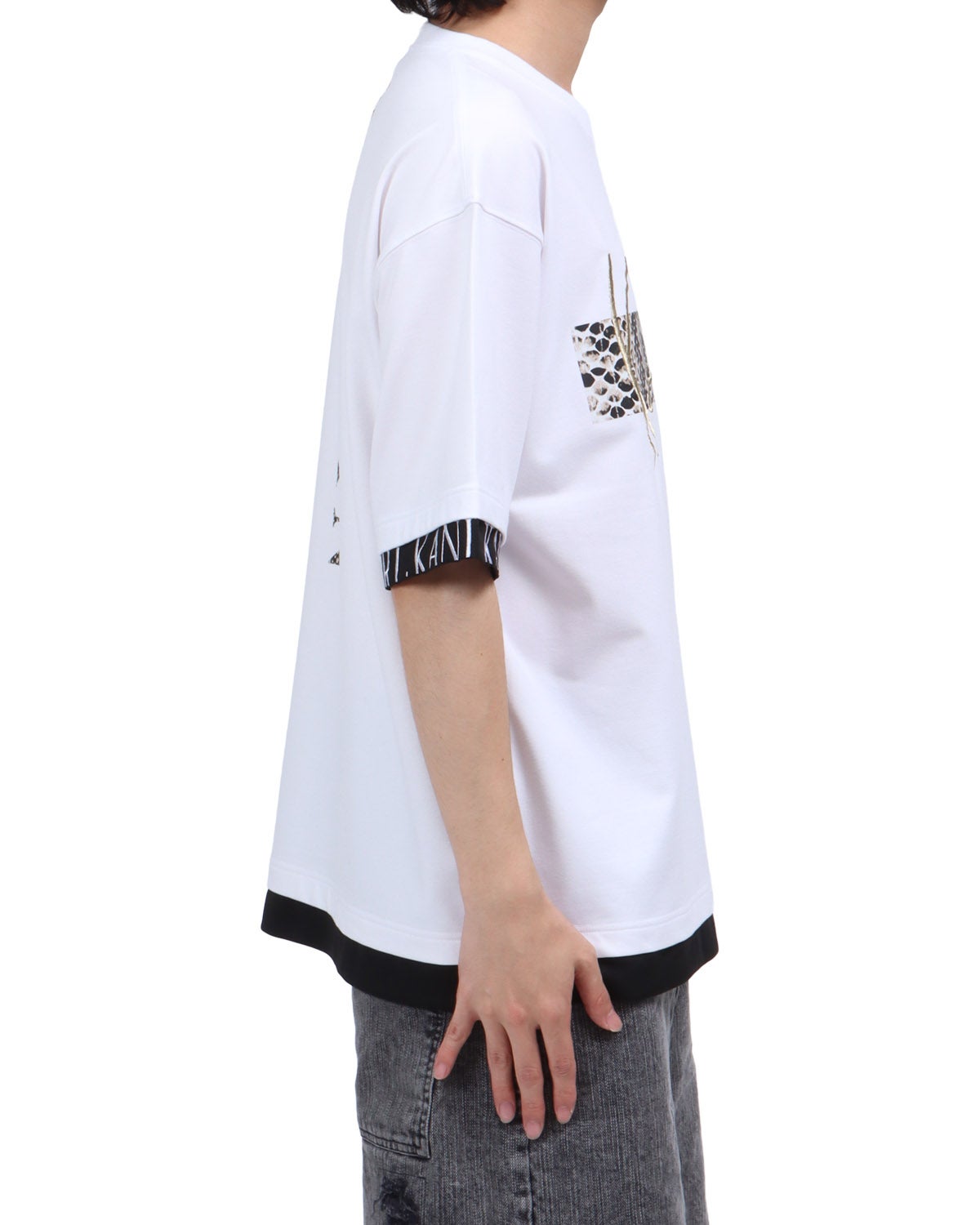 ホワイト：173cm63kg(Lサイズ着用)
