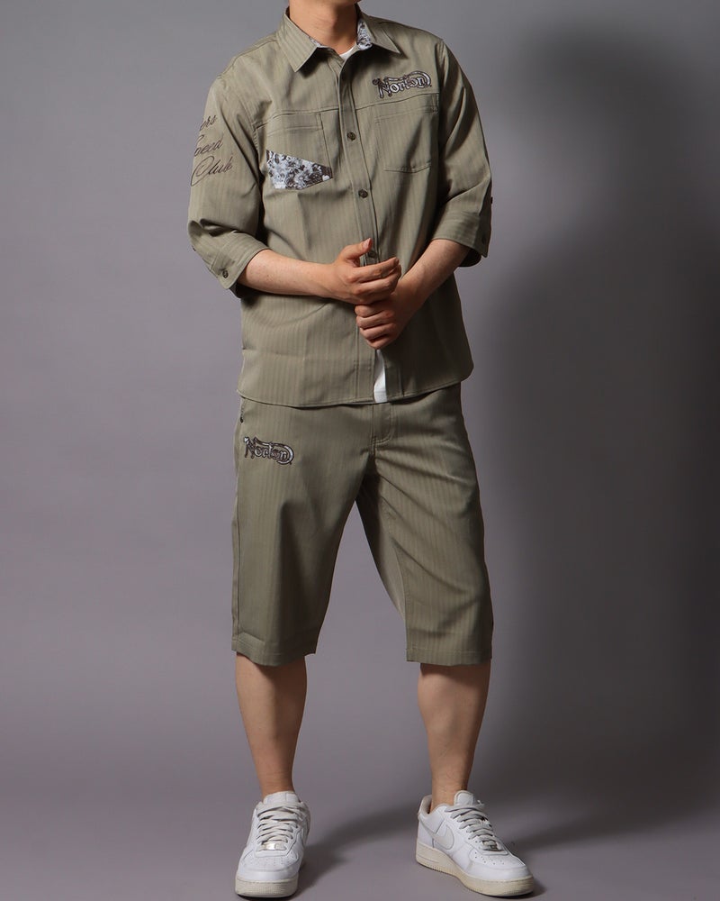 カーキ：178cm/75kg(Lサイズ着用)