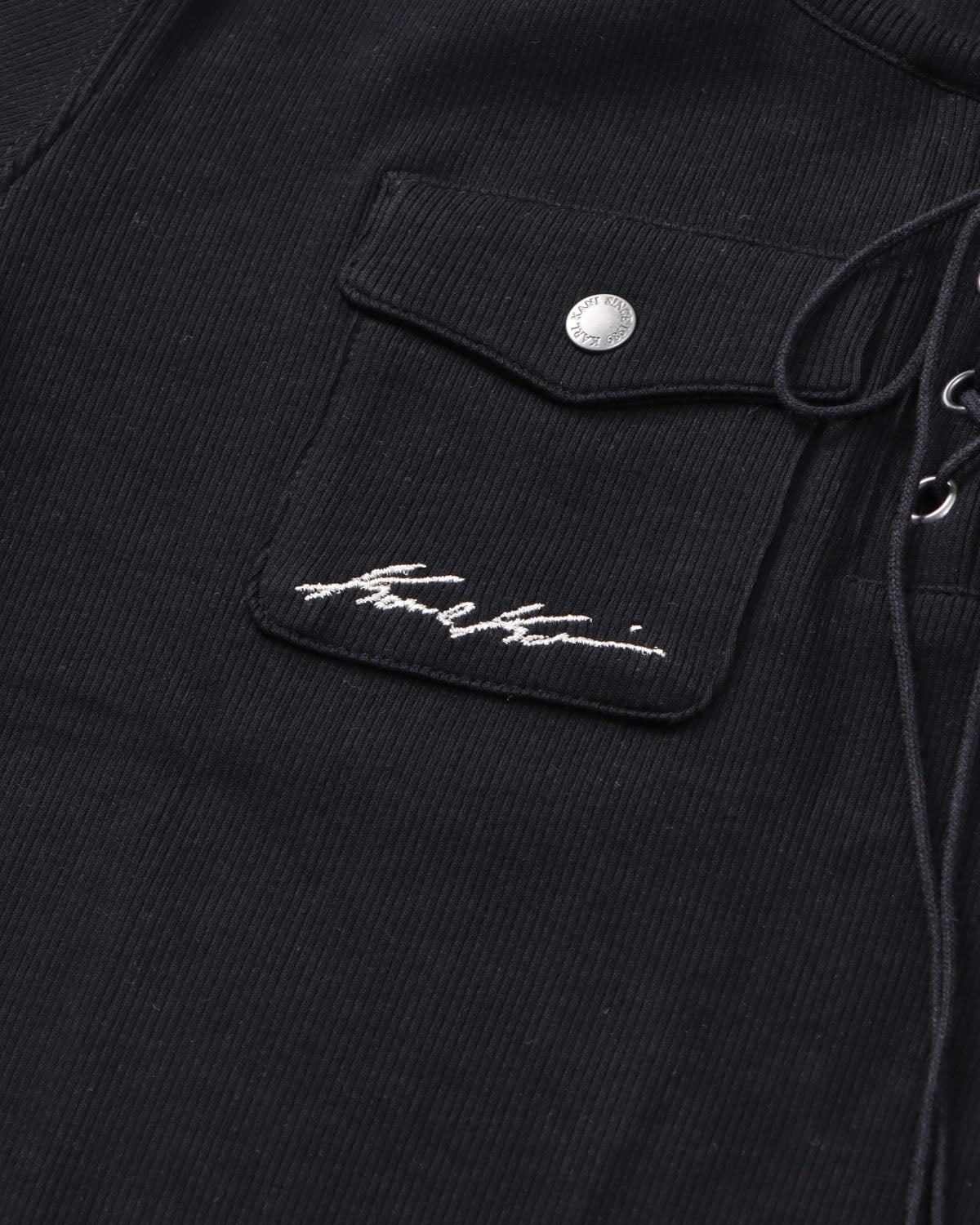 Karl Kani] ウィメンズ クロップド レースアップ リブ T | PEET ONLINE