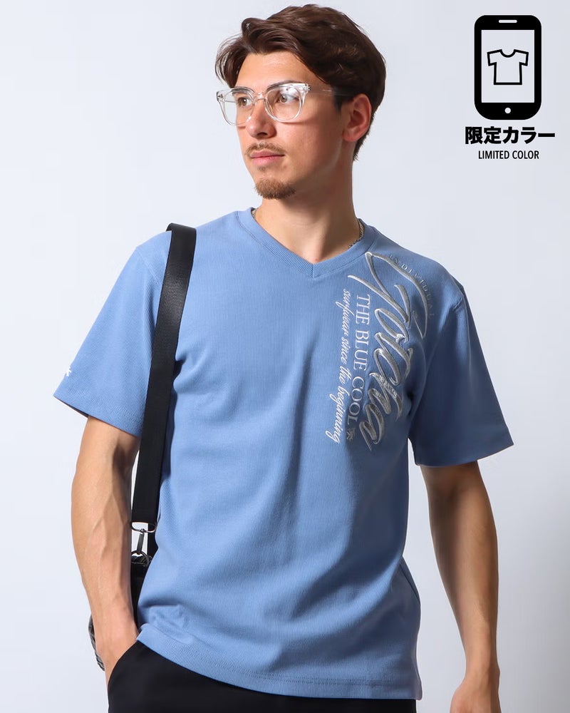 抗菌防臭 ラメ刺繍 テレコ Tシャツ