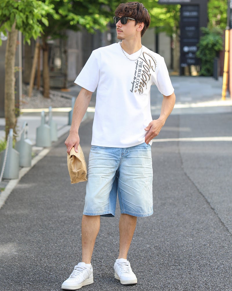 ホワイト：180cm/70kg(Lサイズ着用)