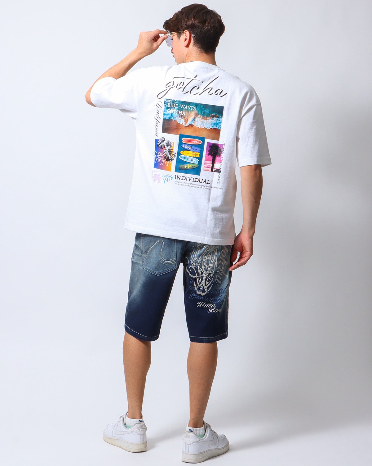 ホワイト：180cm/70kg(Lサイズ着用)
