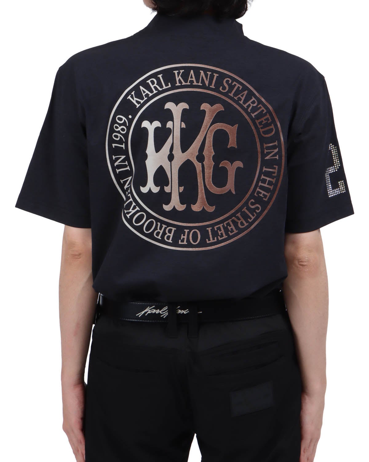 【4/29最終価格！新品・未使用品】KarlKani Golf長袖ハイネック Karl Kani GOLF] マルチ機能 遮熱 グラデロゴ ハイネック T | PEET