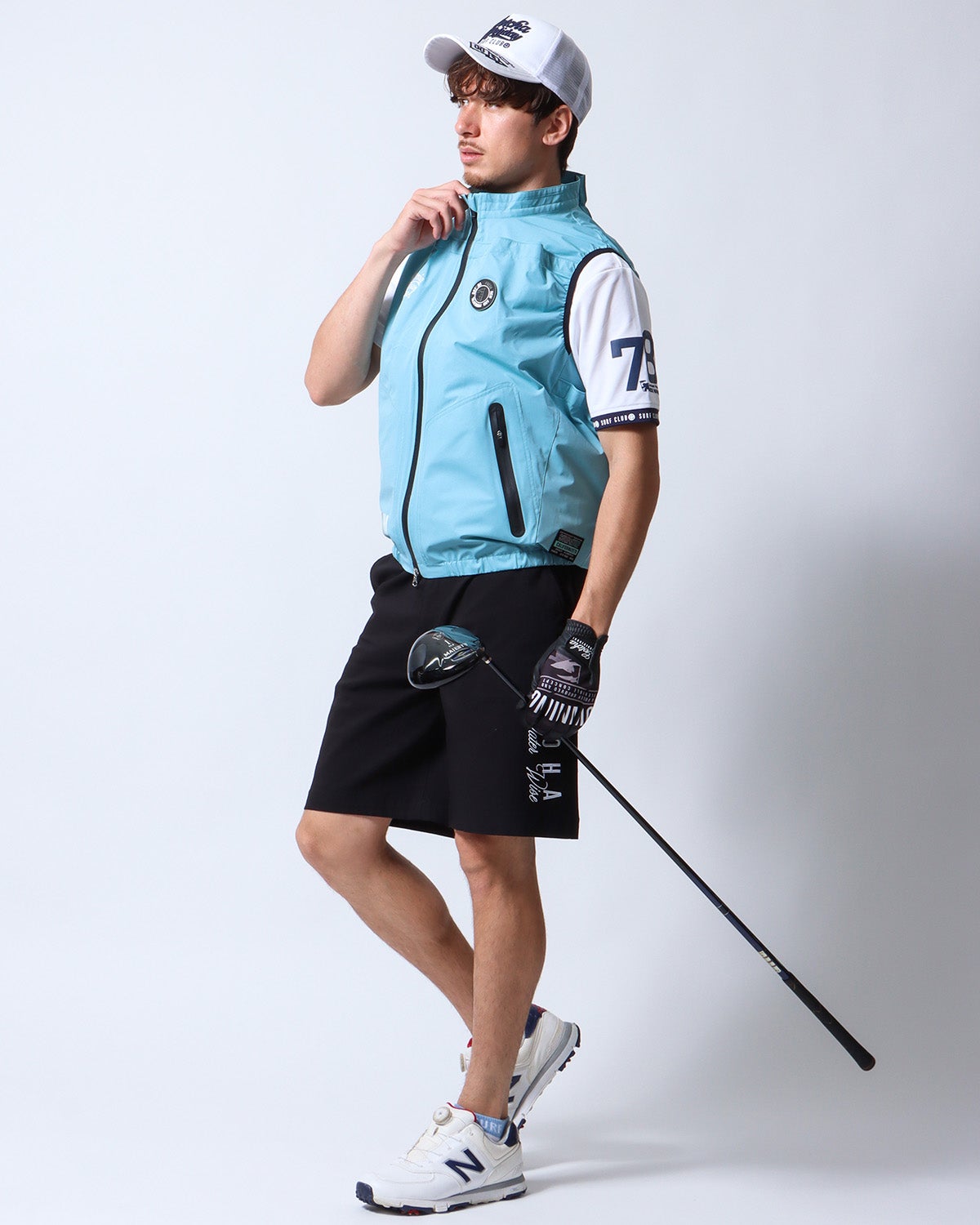ターコイズ：180cm/70kg(Lサイズ着用)