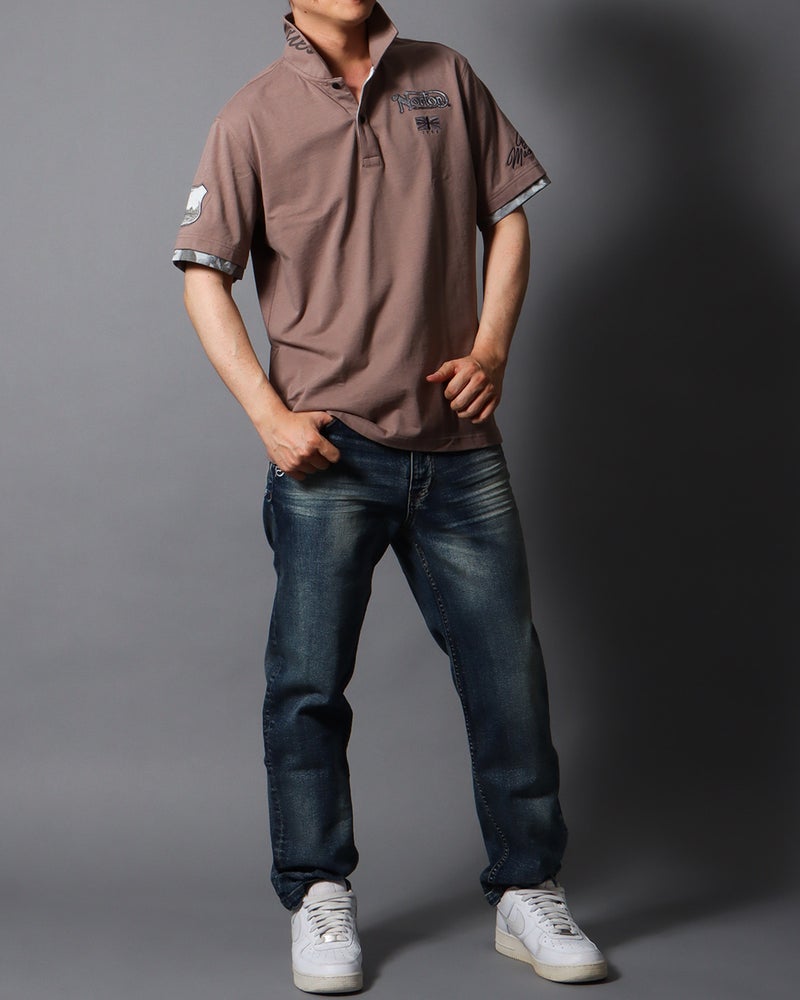 ピンクグレー：178cm/75kg(Lサイズ着用)