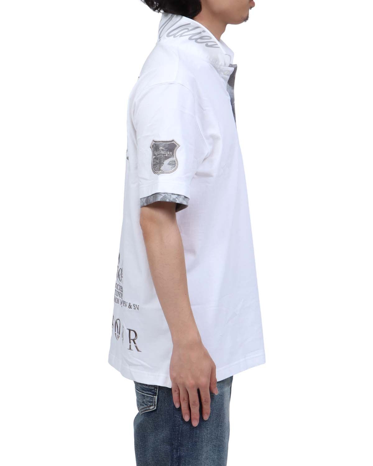 ホワイト：173cm63kg(Lサイズ着用)