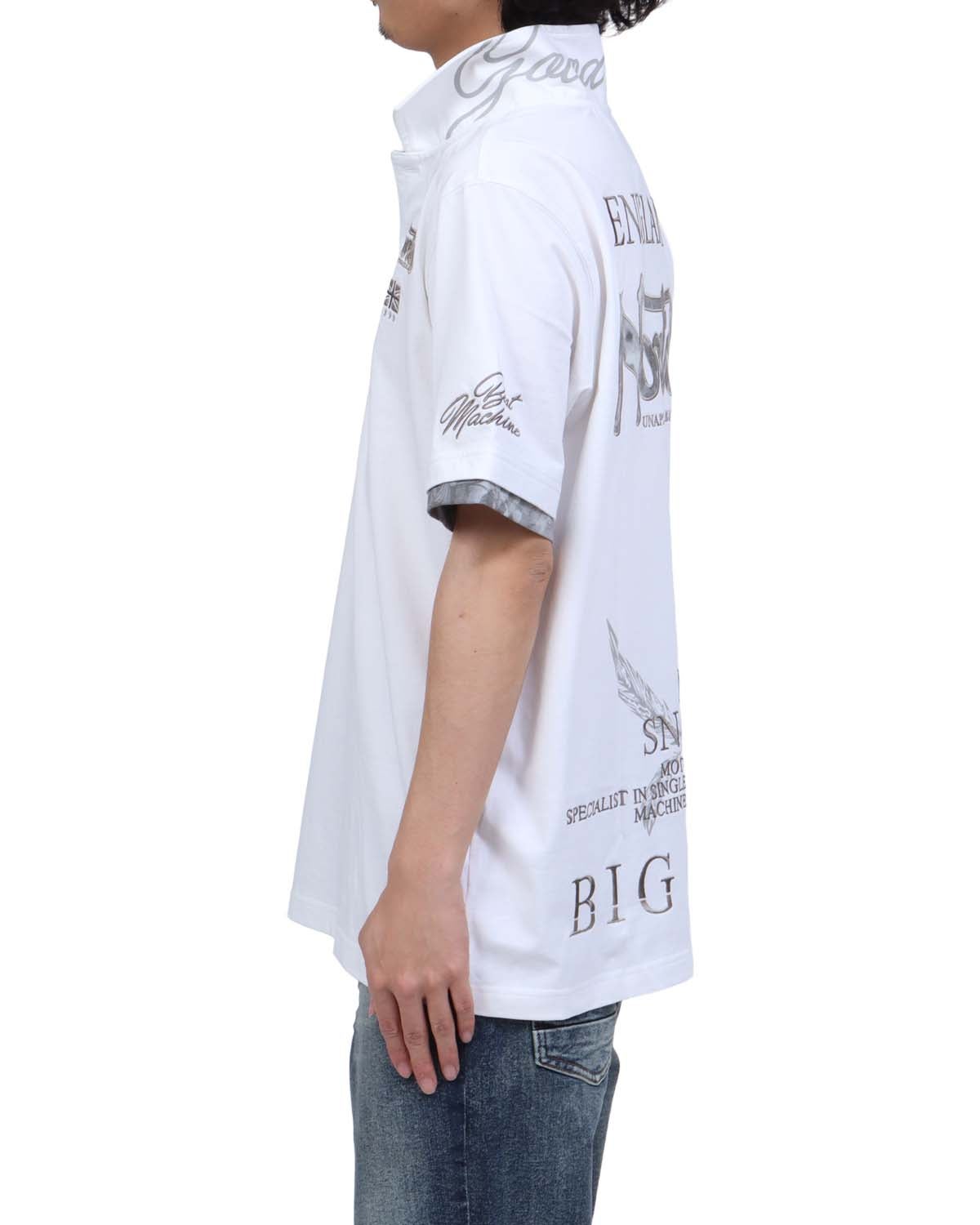 ホワイト：173cm63kg(Lサイズ着用)