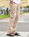 ベージュ：183cm/70kg(Lサイズ着用)