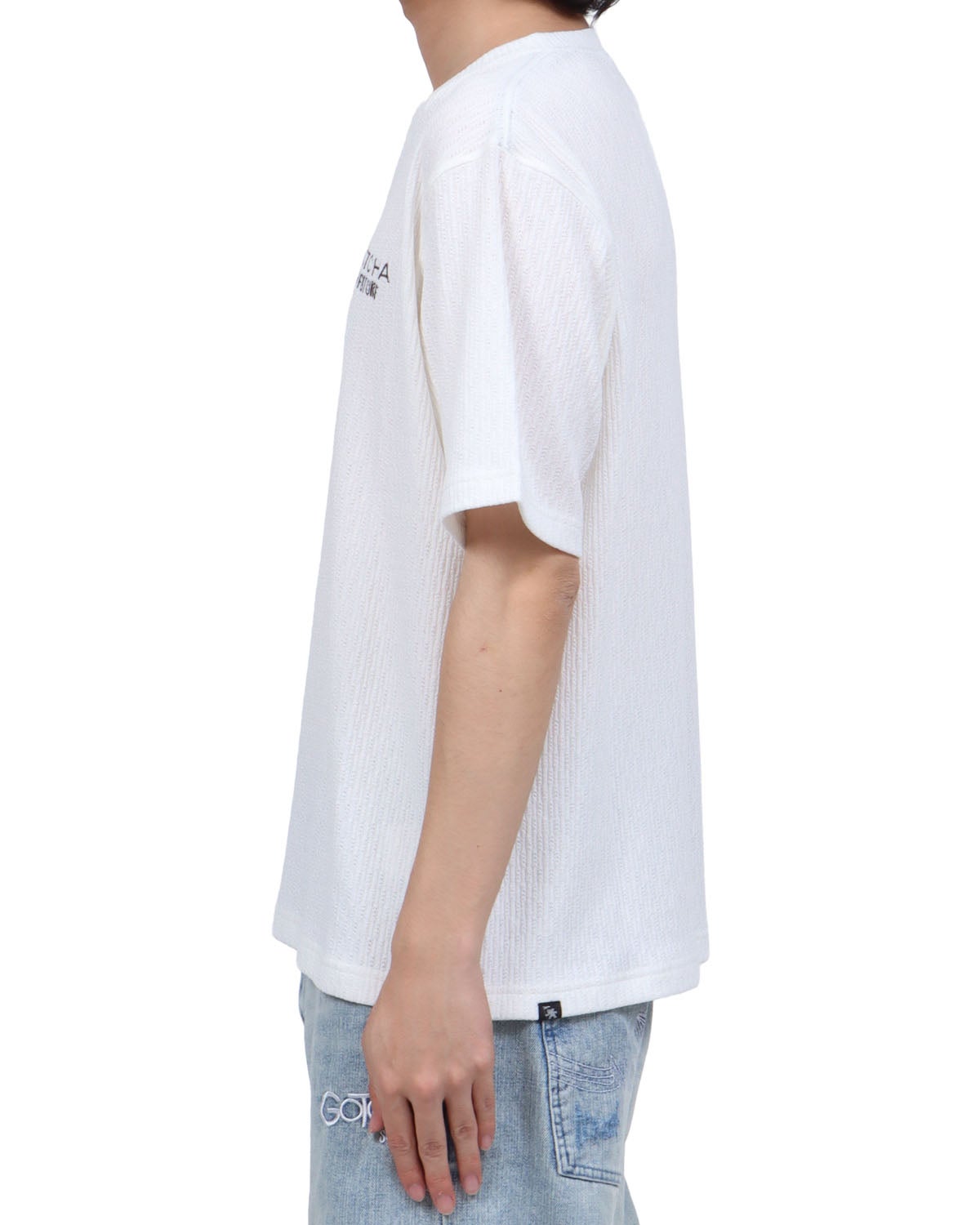 ホワイト：173cm63kg(Lサイズ着用)