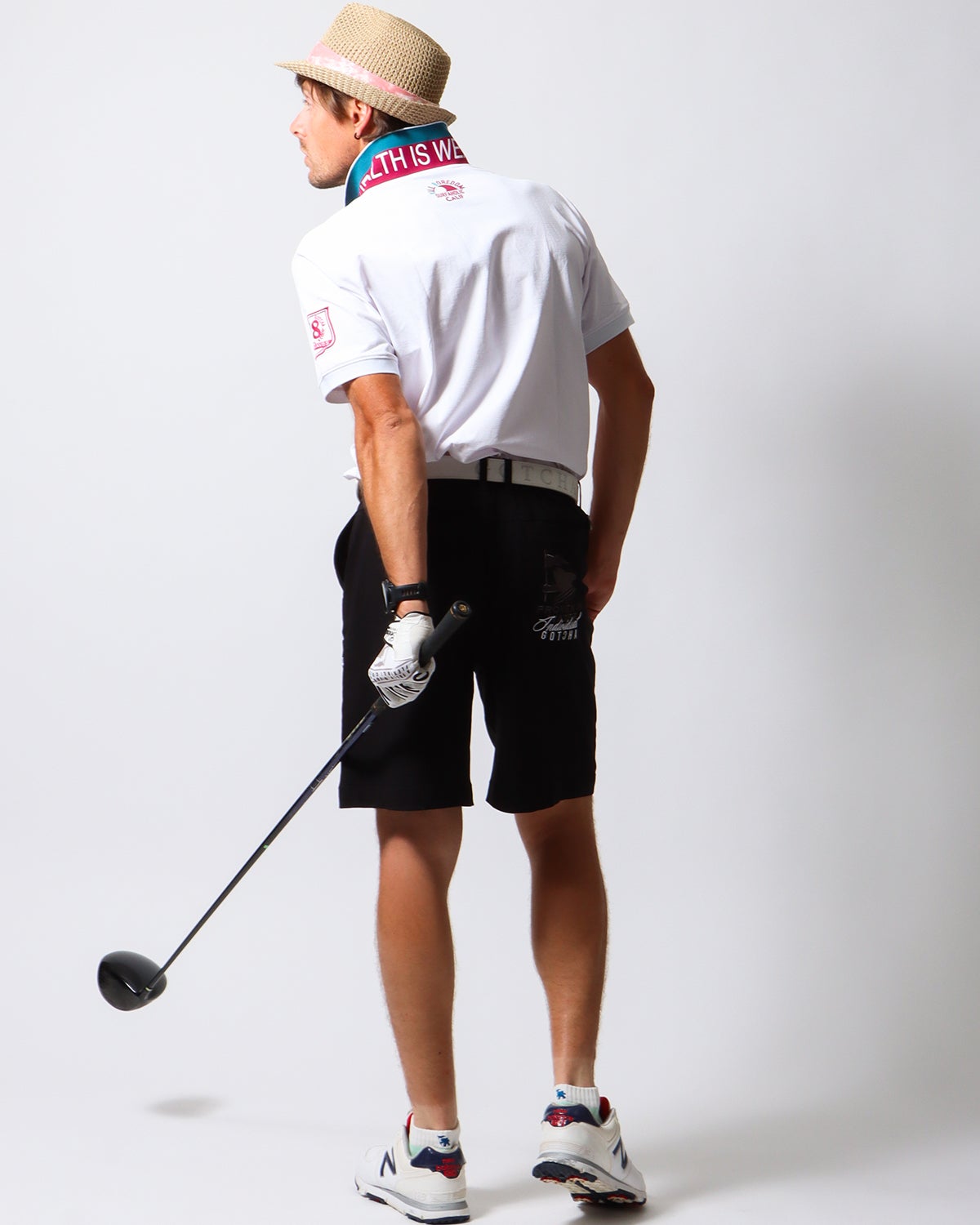 ホワイト：183cm/70kg(Lサイズ着用)