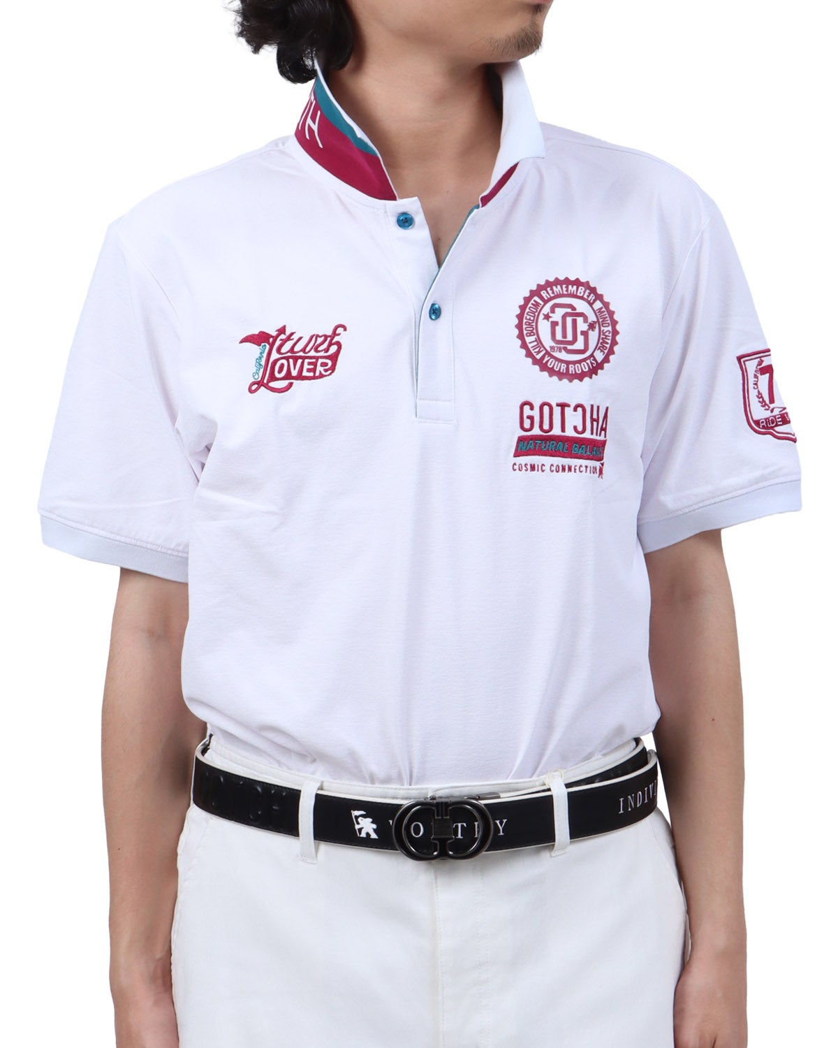 新品未使用　GHOST GOLF GANG ホワイトポロシャツ　　XLサイズ GOTCHA GOLF] リミテッド マルチ機能 遮熱 ベーシック ポロ | PEET