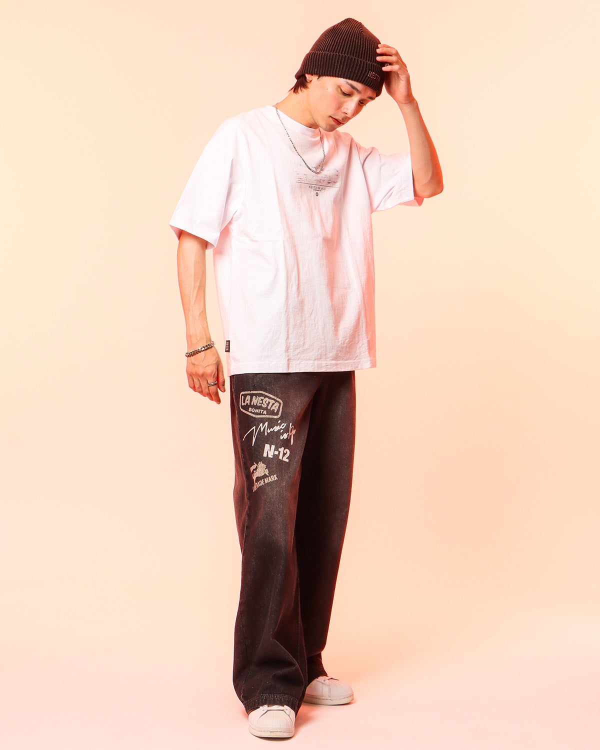 ホワイト：175cm(Lサイズ着用)