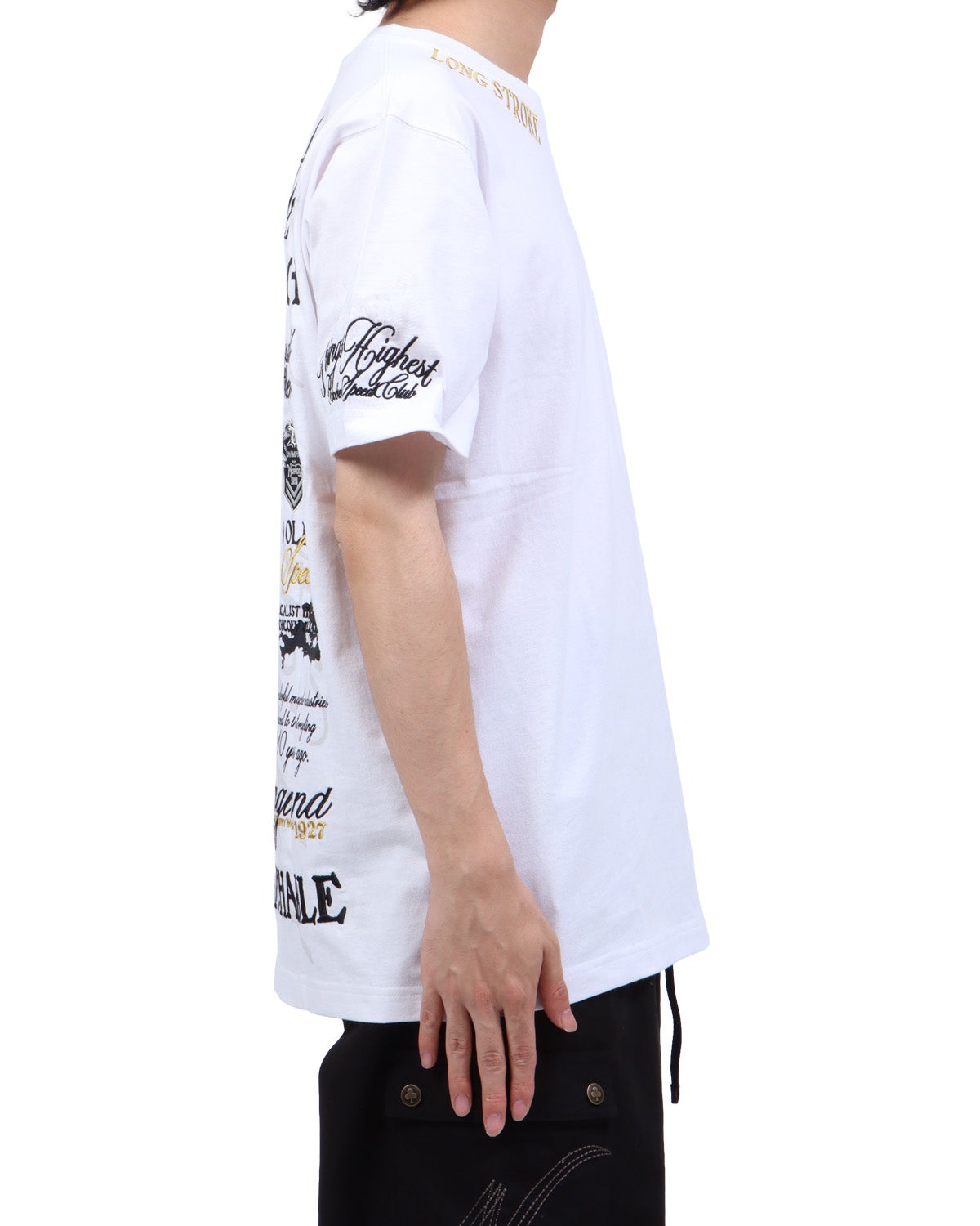 ホワイト：173cm63kg(Lサイズ着用)