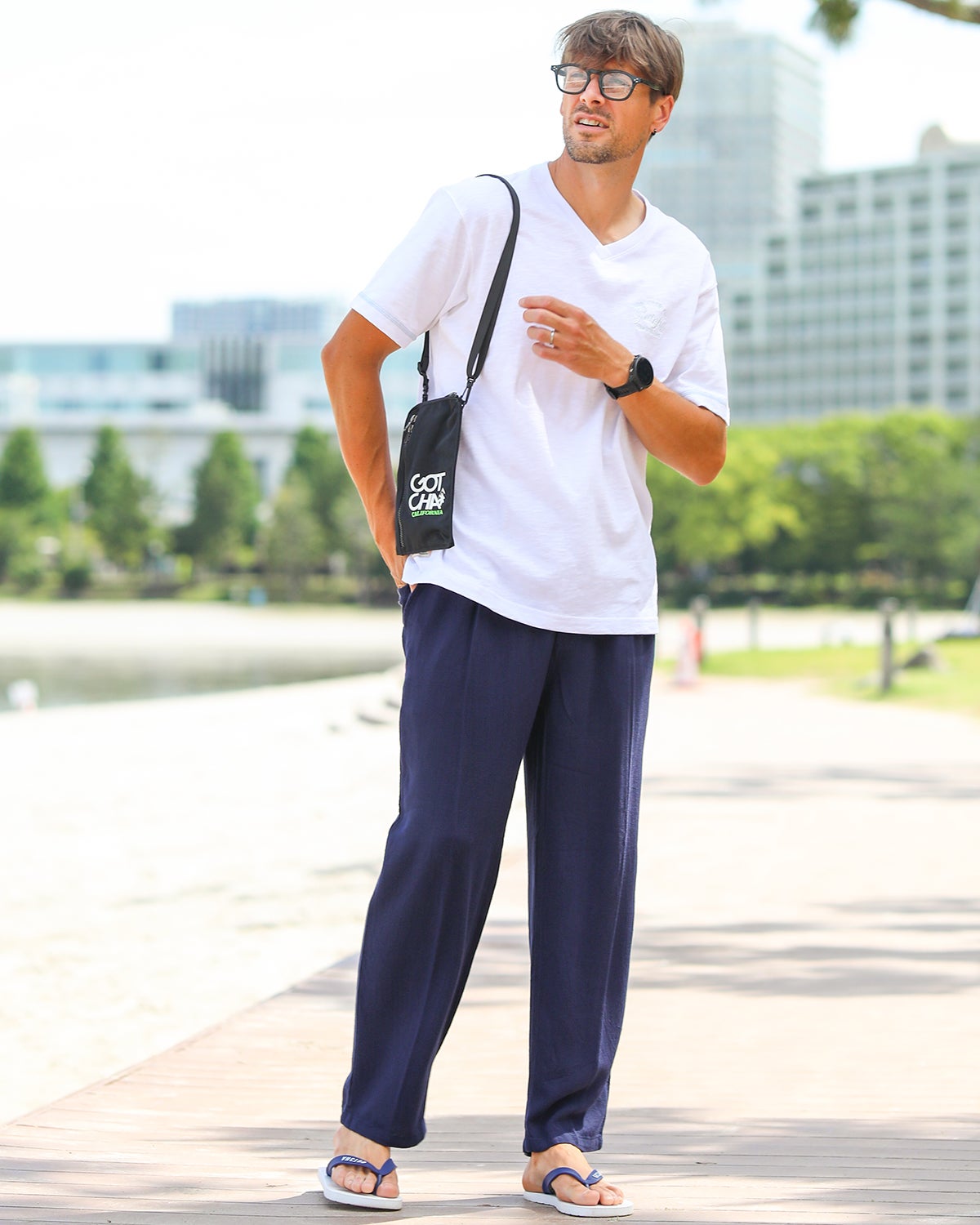 ネイビー：183cm/70kg(Lサイズ着用)