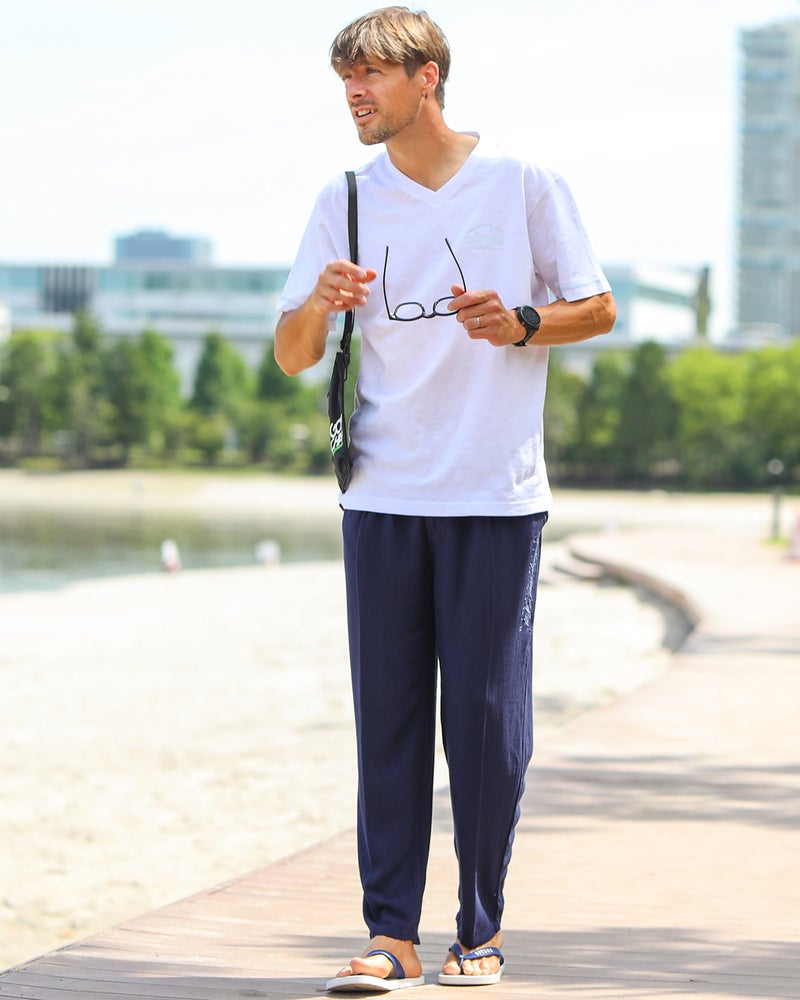 ネイビー：183cm/70kg(Lサイズ着用)