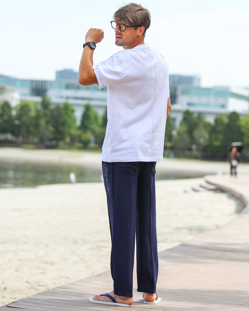 ネイビー：183cm/70kg(Lサイズ着用)