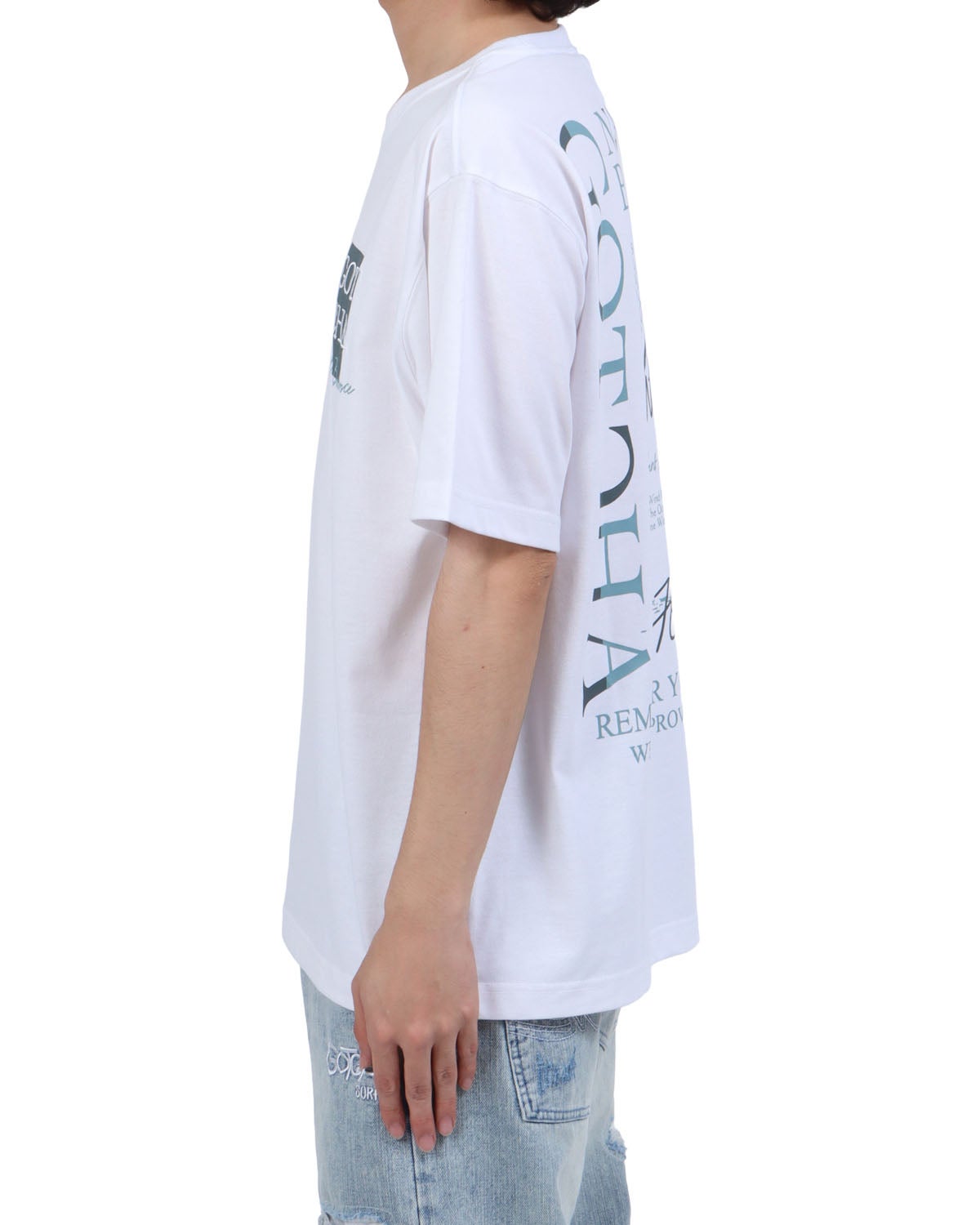 ホワイト：173cm63kg(Lサイズ着用)