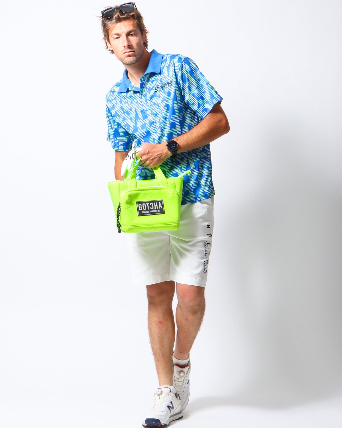 GOTCHA GOLF] ドライメッシュ ロゴ 総柄 ポロ | PEET ONLINE STORE