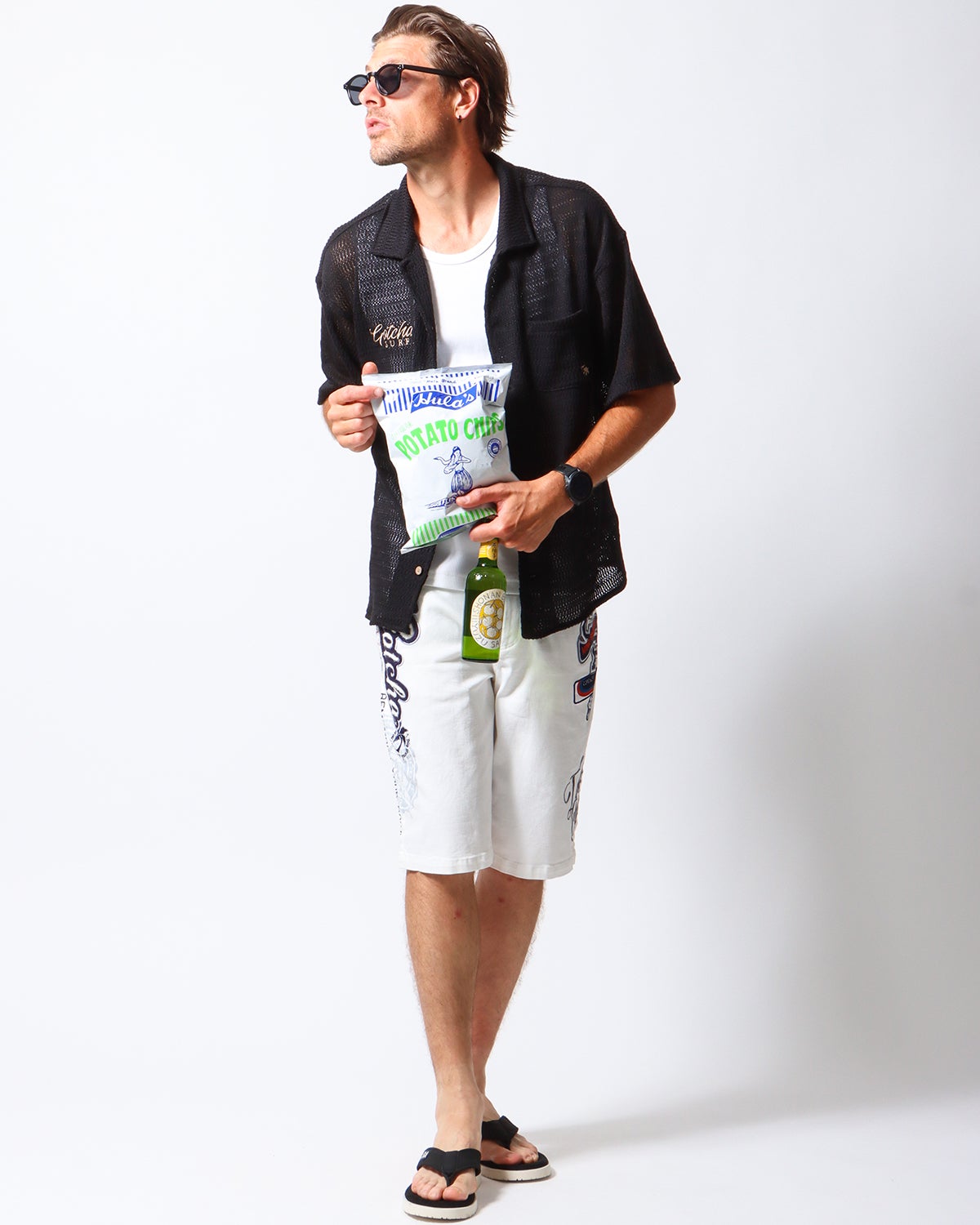 ホワイト：183cm/70kg(Lサイズ着用)