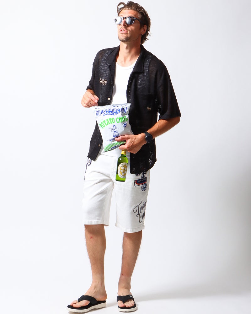 ホワイト：183cm/70kg(Lサイズ着用)