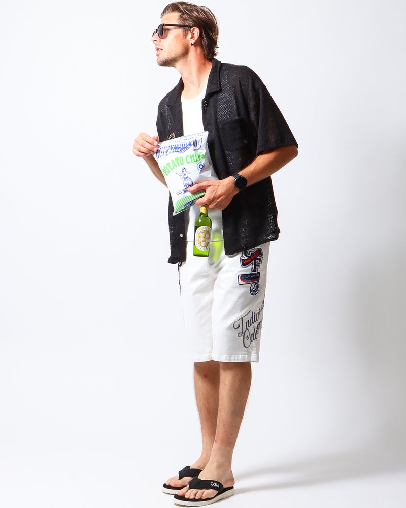 ホワイト：183cm/70kg(Lサイズ着用)