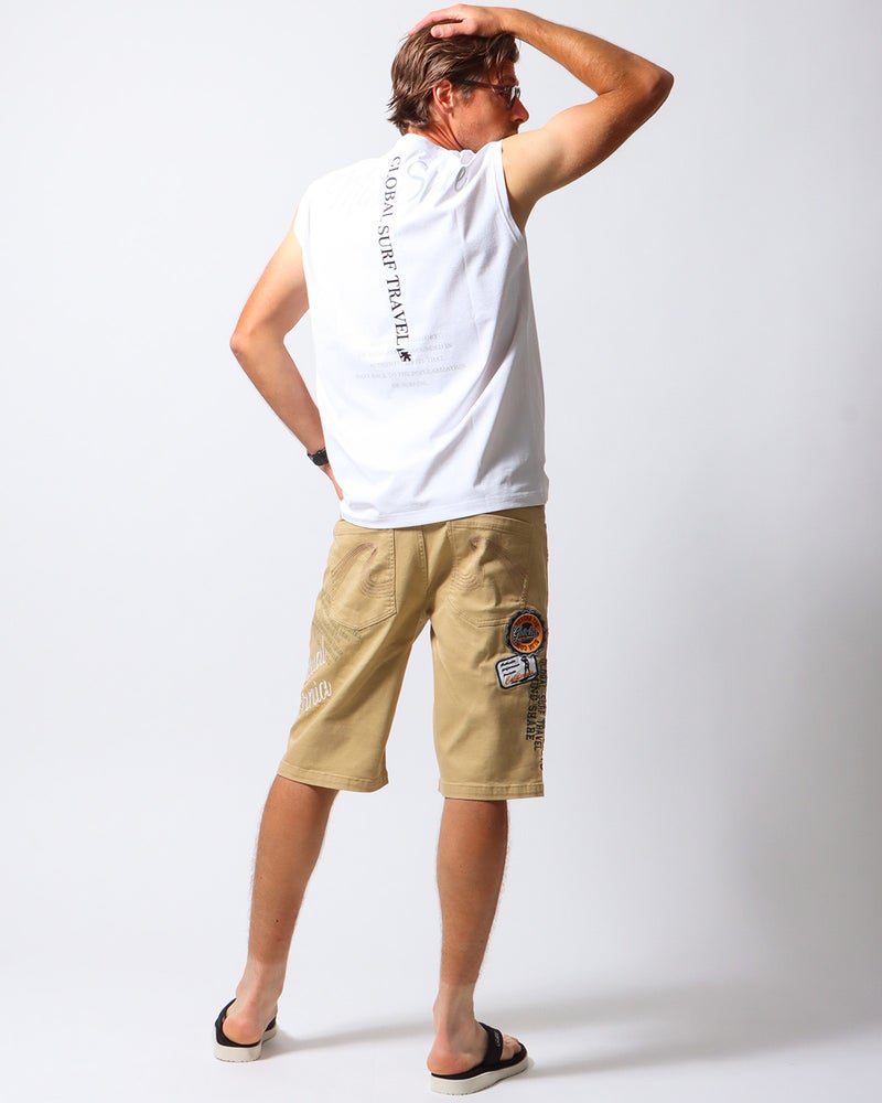 ベージュ：183cm/70kg(Lサイズ着用)