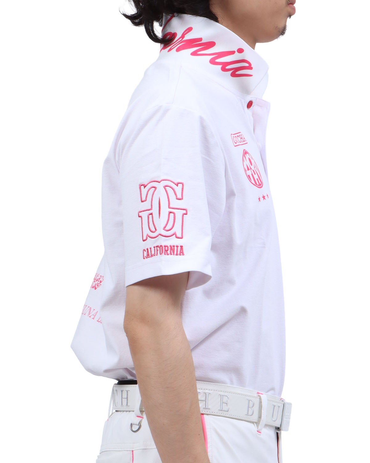ホワイト：173cm63kg(Lサイズ着用)