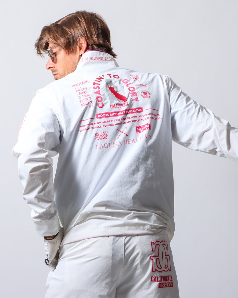 ホワイト：183cm/70kg(Lサイズ着用)
