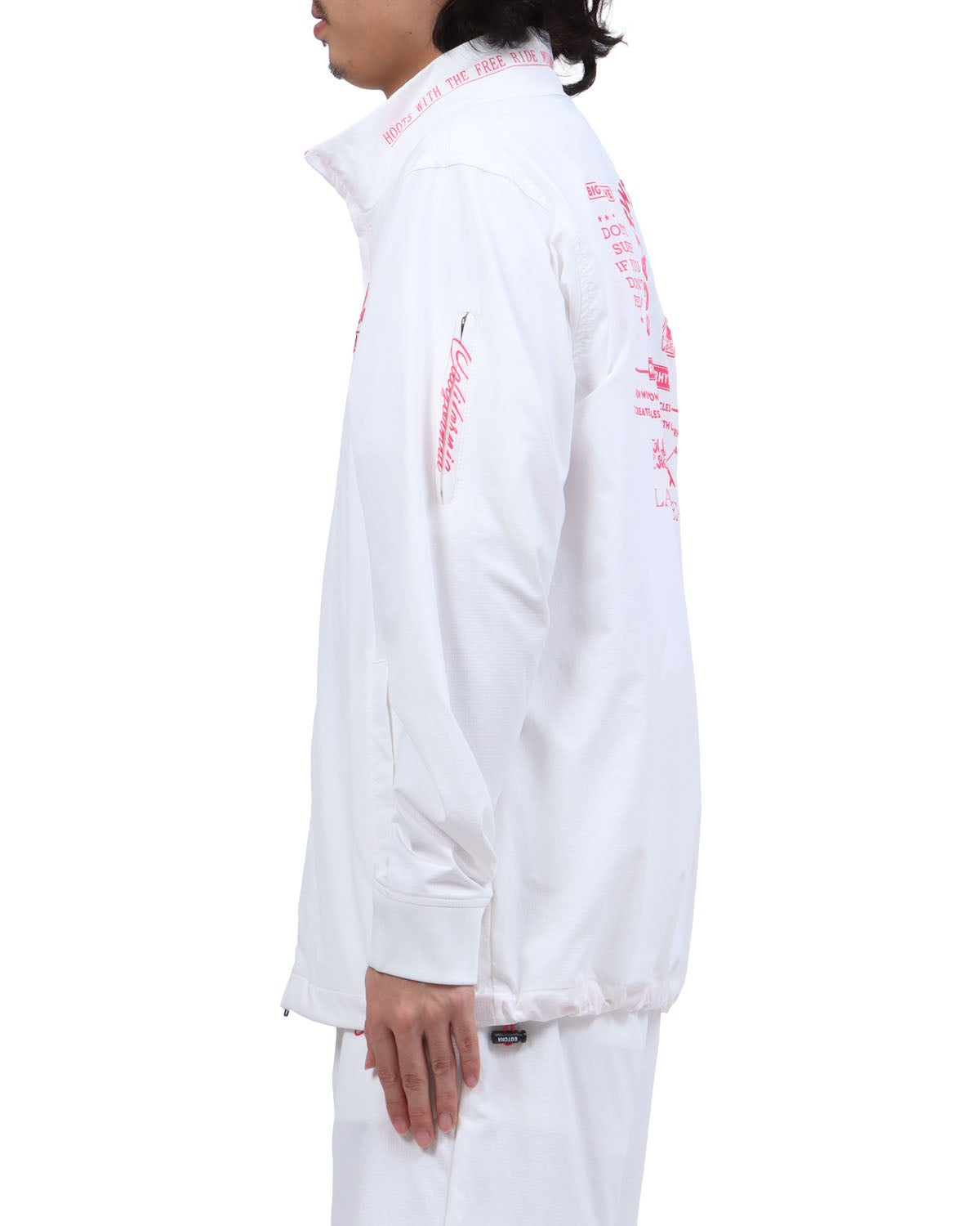 ホワイト：173cm63kg(Lサイズ着用)